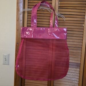 NWT Avenue Vintage Pink Transparent Mesh Tote Bag